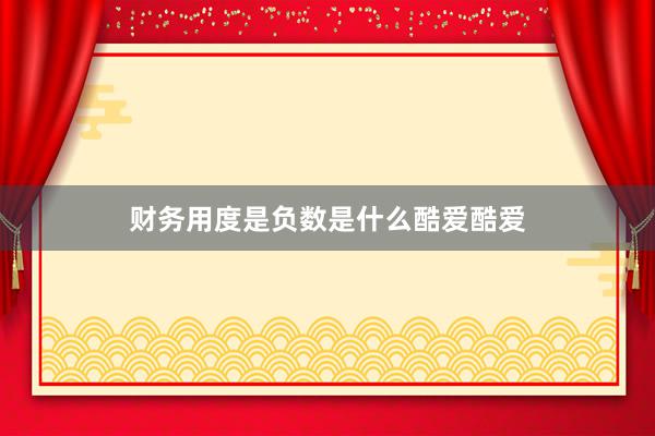 财务用度是负数是什么酷爱酷爱
