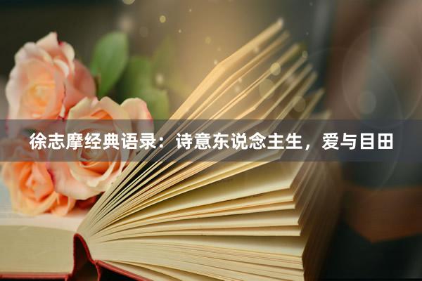 徐志摩经典语录：诗意东说念主生，爱与目田